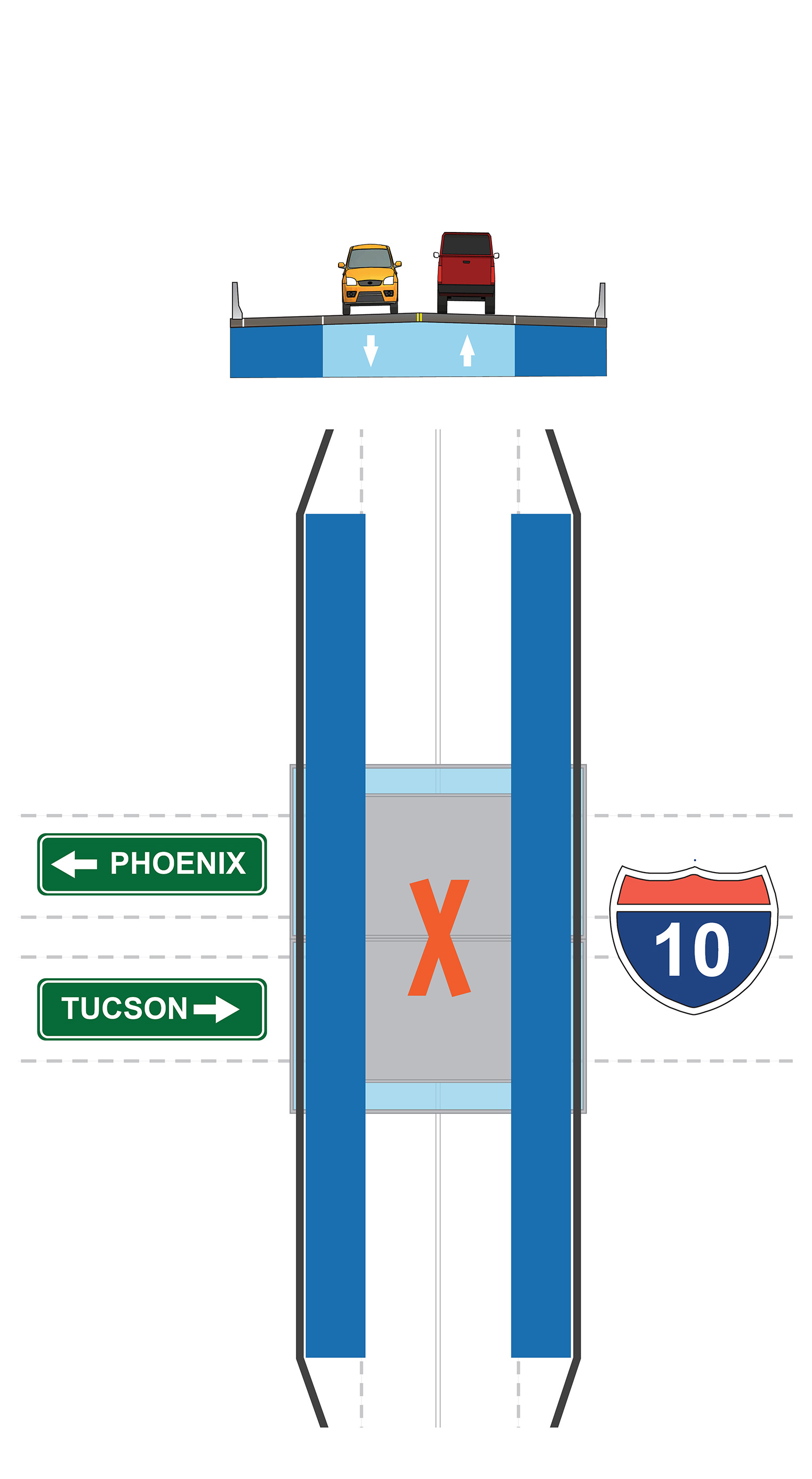 Rendering of crossroads under option 2