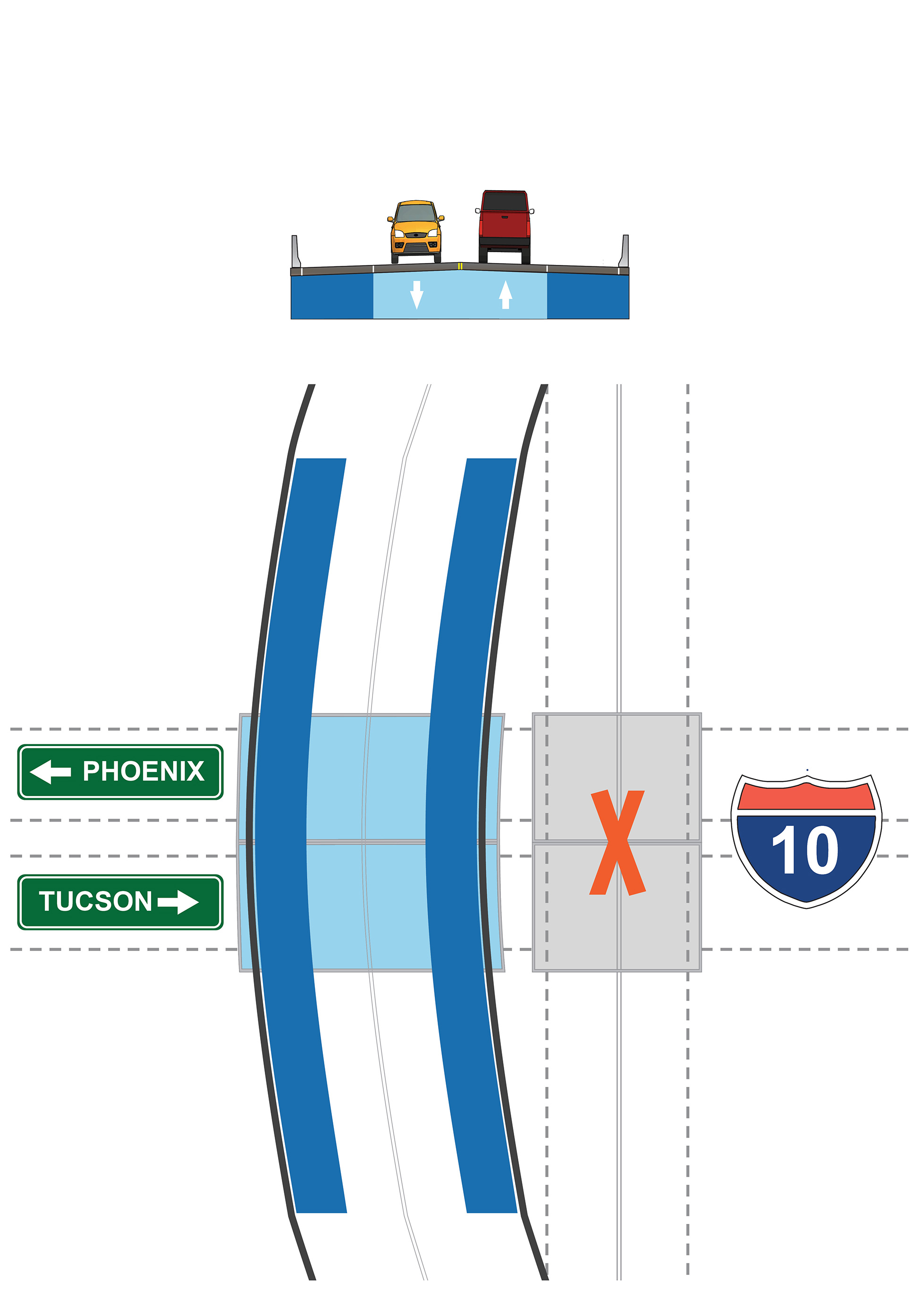 Rendering of crossroads under option 3