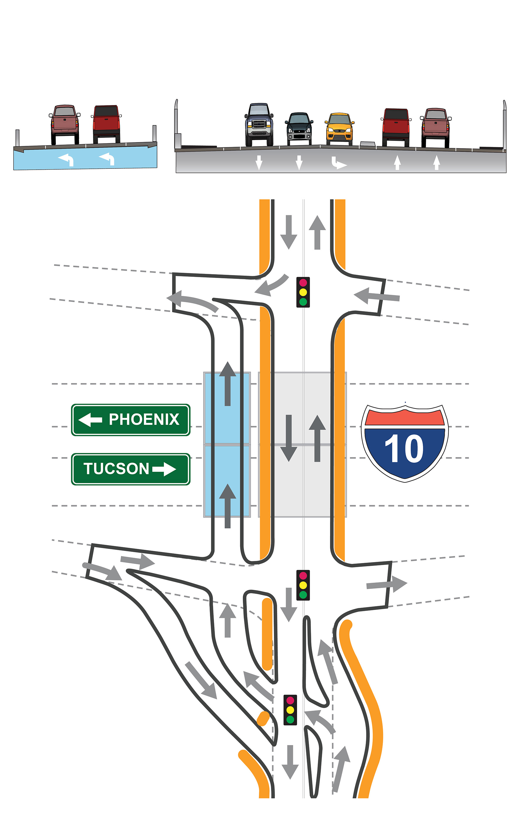 Rendering of crossroads under option 3