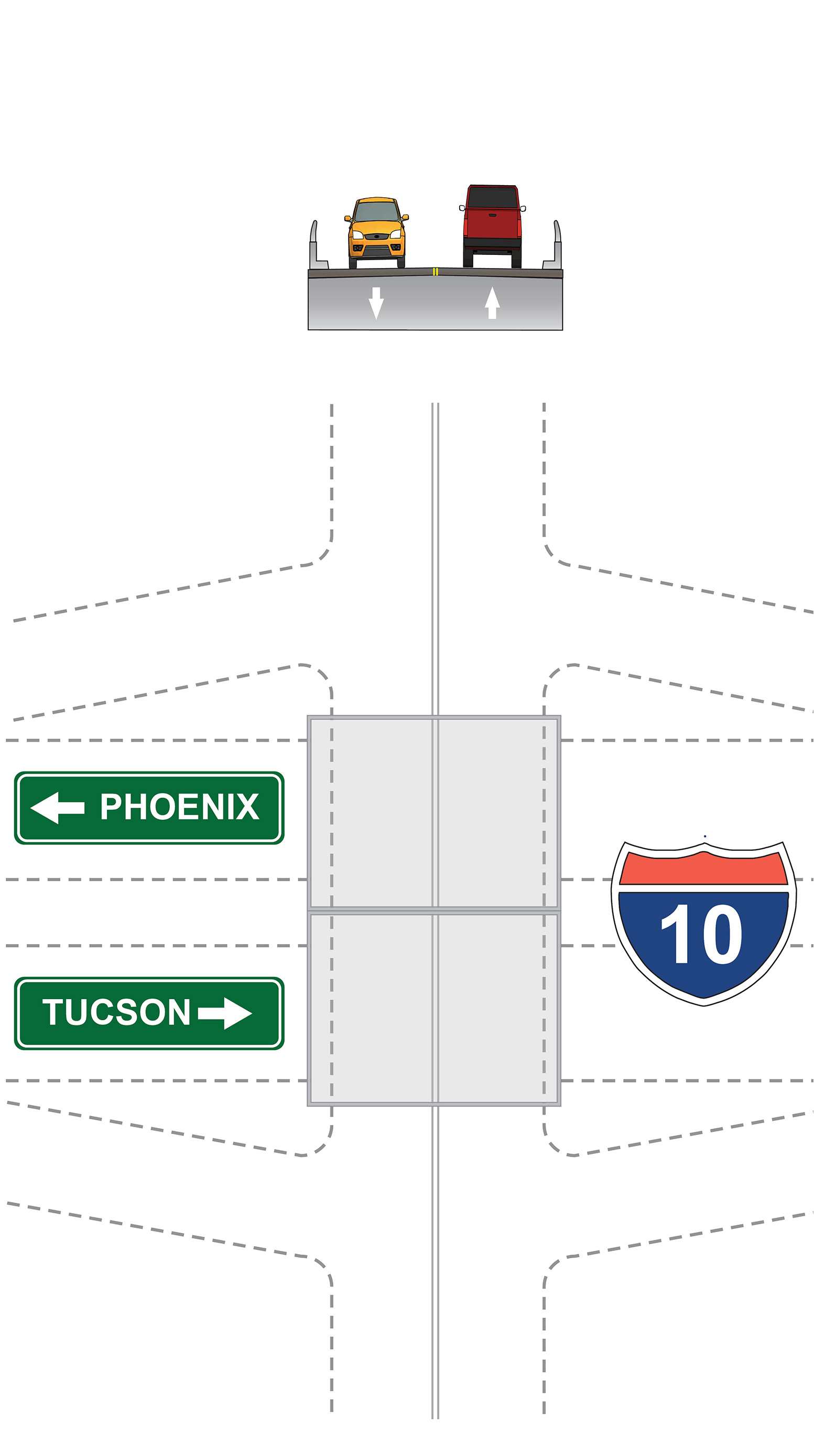 Rendering of crossroads under option 1