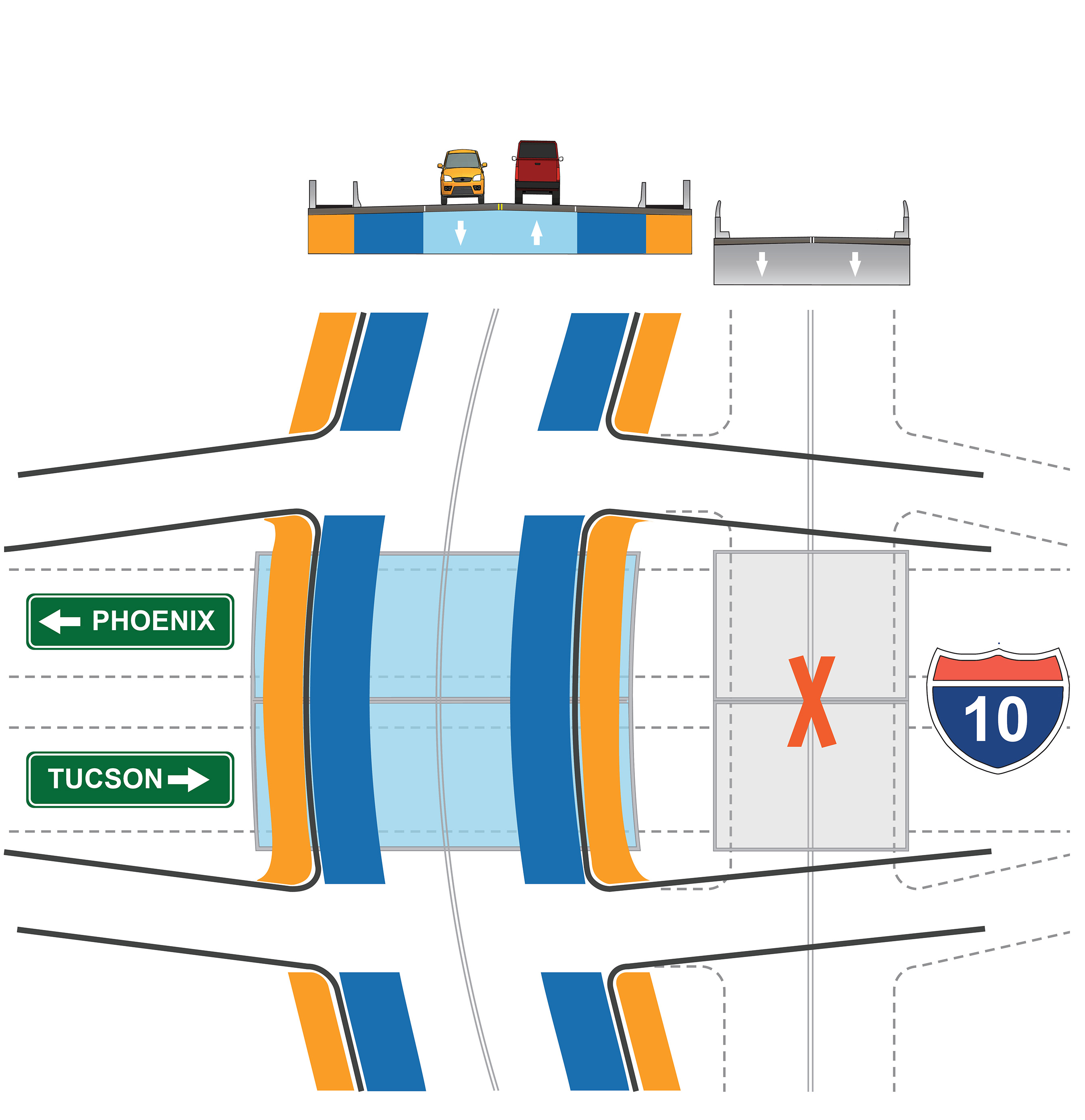 Rendering of crossroads under option 5