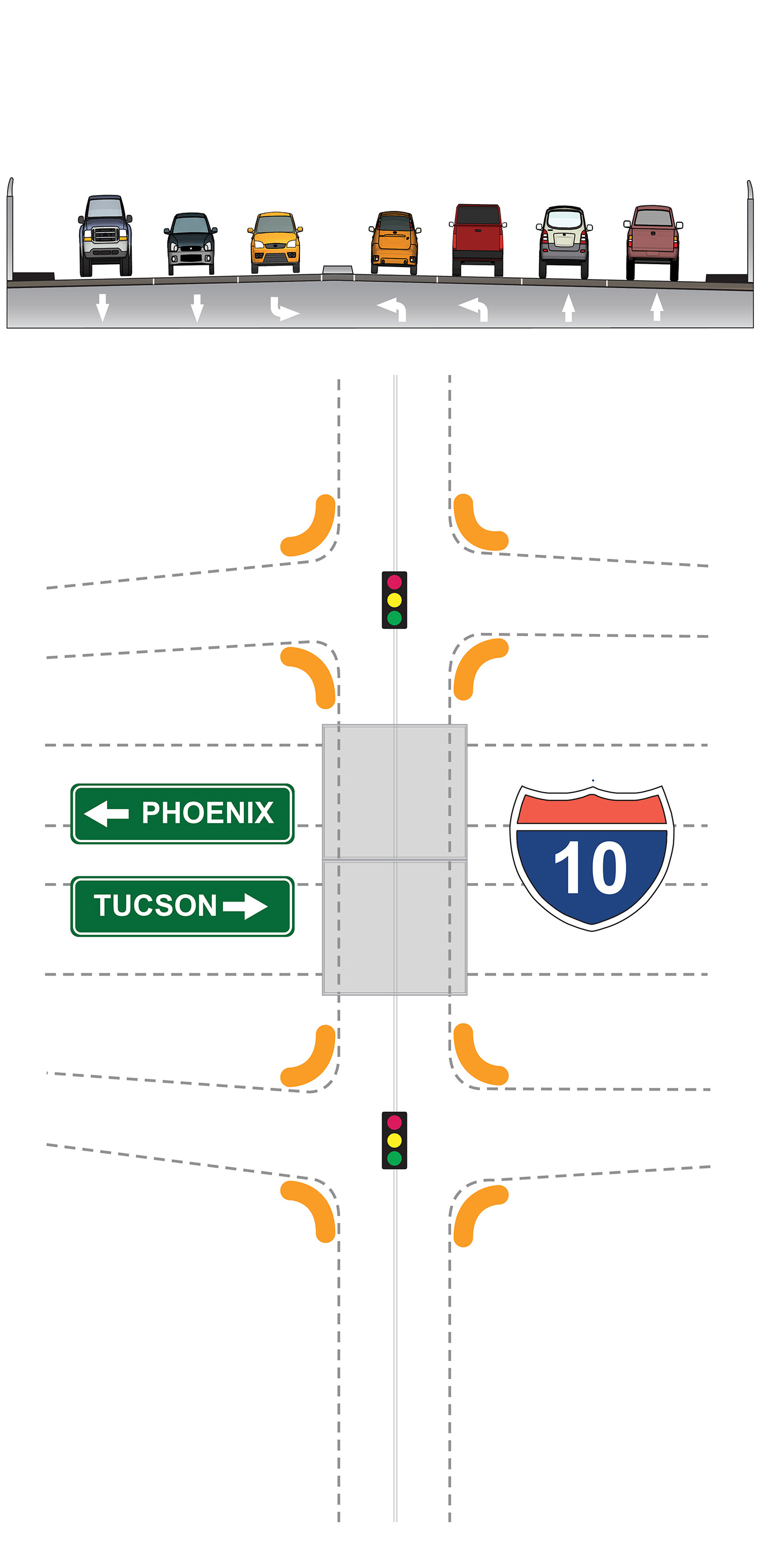 Rendering of crossroads under option 1